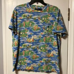 POLO RALPH LAUREN PRINTED LANDSCAPE POCKET TEE Sz M